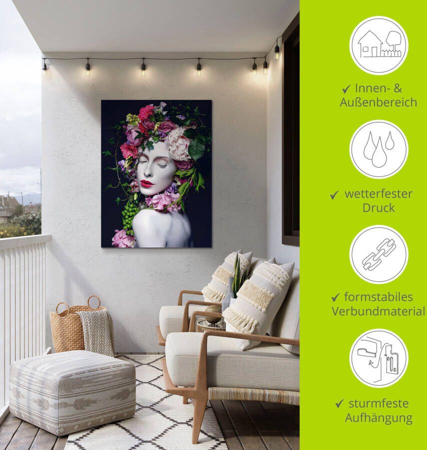 Artland Artprint Mooie Bloemenkoningin als artprint van aluminium artprint voor buiten artprint op linnen poster muursticker