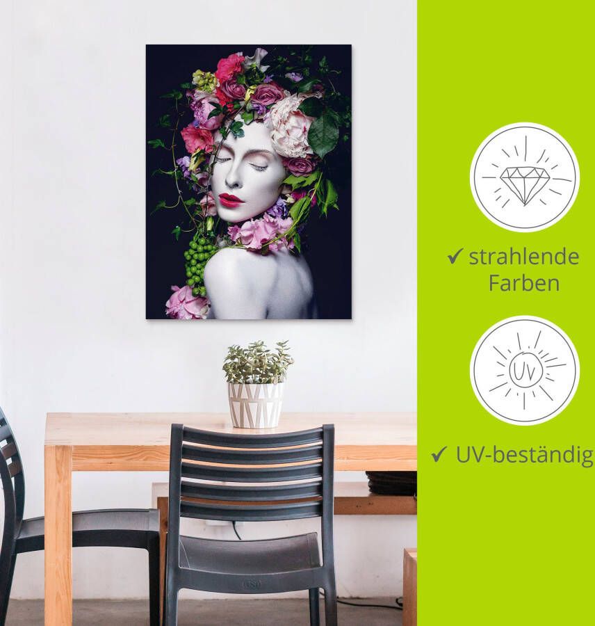 Artland Artprint Mooie Bloemenkoningin als artprint van aluminium artprint voor buiten artprint op linnen poster muursticker