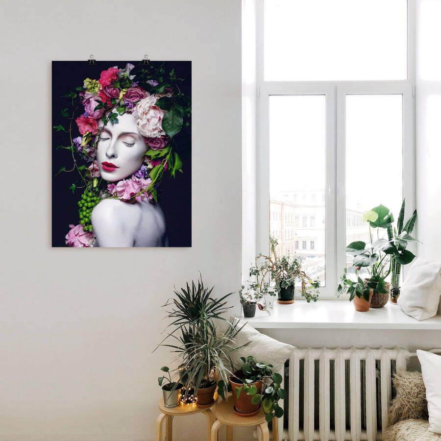 Artland Artprint Mooie Bloemenkoningin als artprint van aluminium artprint voor buiten artprint op linnen poster muursticker