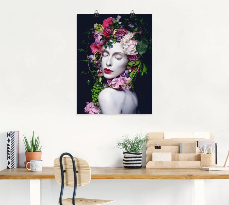 Artland Artprint Mooie Bloemenkoningin als artprint van aluminium artprint voor buiten artprint op linnen poster muursticker