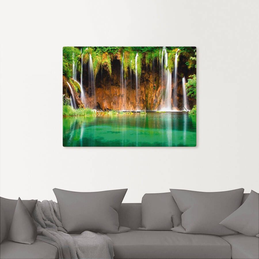 Artland Artprint Mooie waterval in het bos als artprint op linnen poster in verschillende formaten maten