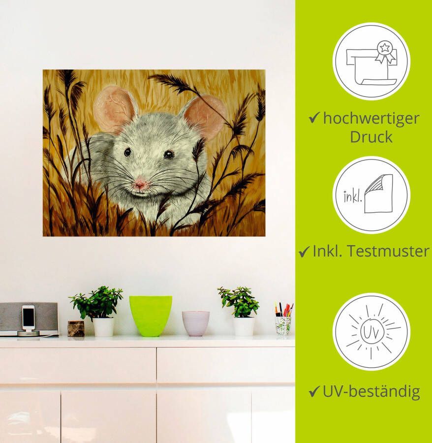 Artland Artprint Muis als artprint van aluminium artprint op linnen muursticker of poster in verschillende maten