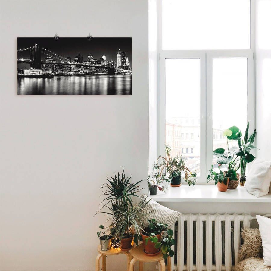 Artland Artprint Nachtelijke skyline Manhattan I als artprint van aluminium artprint voor buiten artprint op linnen poster muursticker