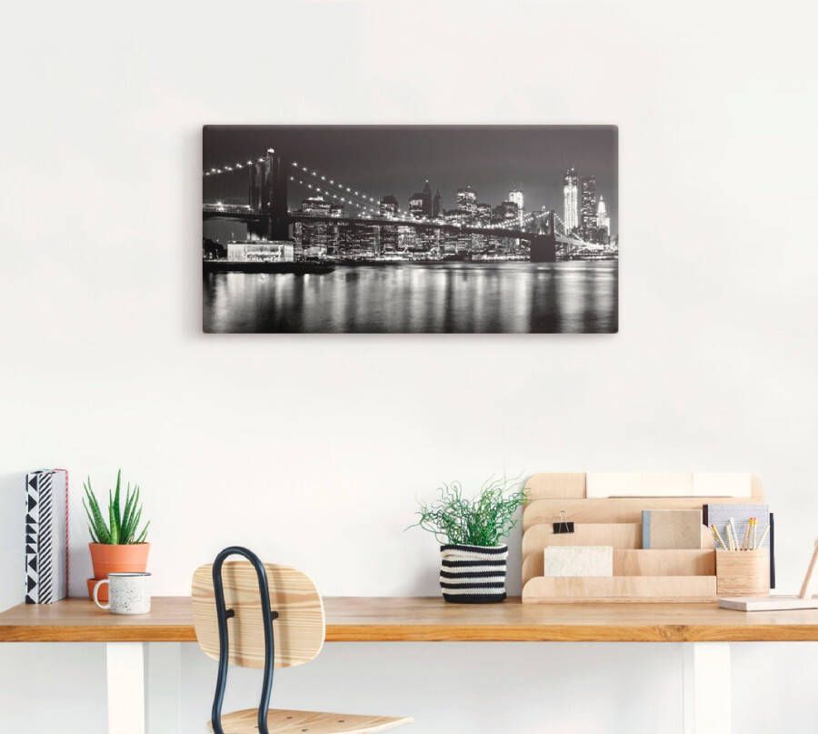 Artland Artprint Nachtelijke skyline Manhattan I als artprint van aluminium artprint voor buiten artprint op linnen poster muursticker