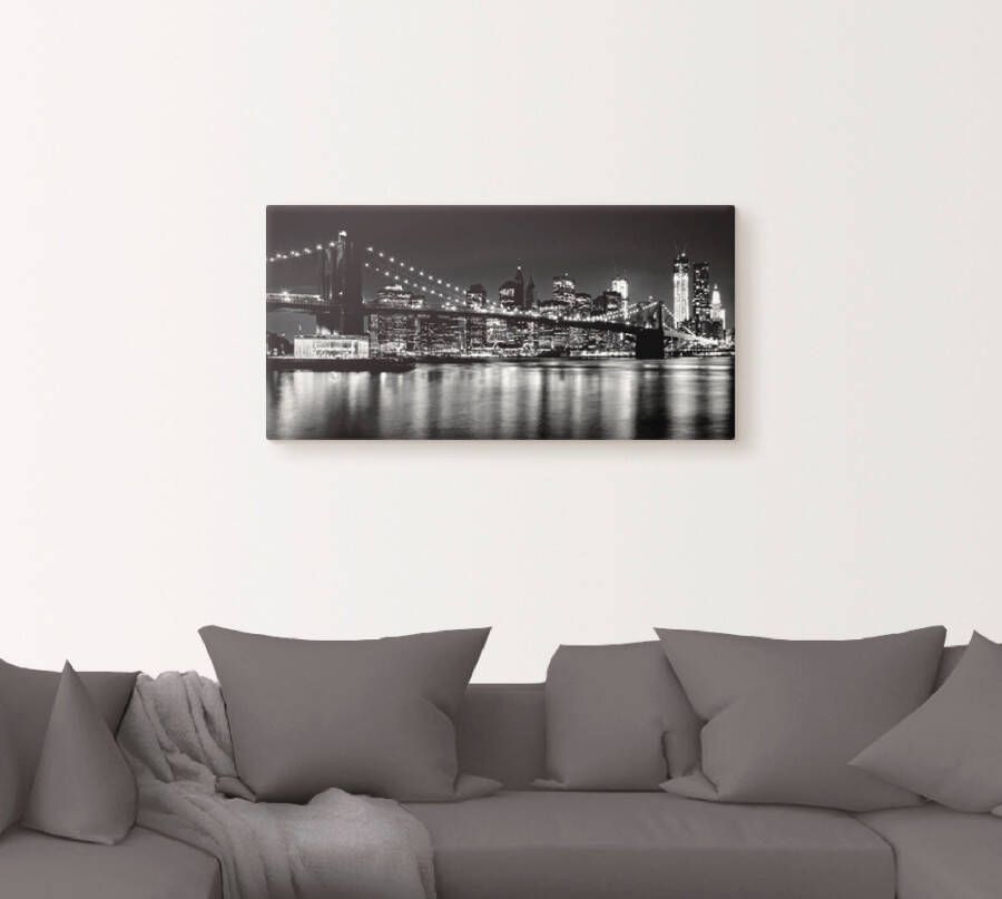 Artland Artprint Nachtelijke skyline Manhattan I als artprint van aluminium artprint voor buiten artprint op linnen poster muursticker