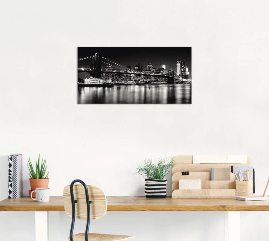 Artland Artprint Nachtelijke skyline Manhattan I als artprint van aluminium artprint voor buiten artprint op linnen poster muursticker