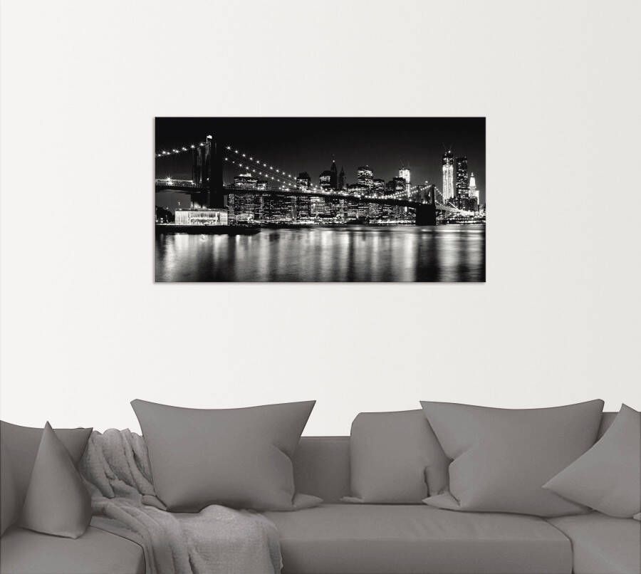 Artland Artprint Nachtelijke skyline Manhattan I als artprint van aluminium artprint voor buiten artprint op linnen poster muursticker