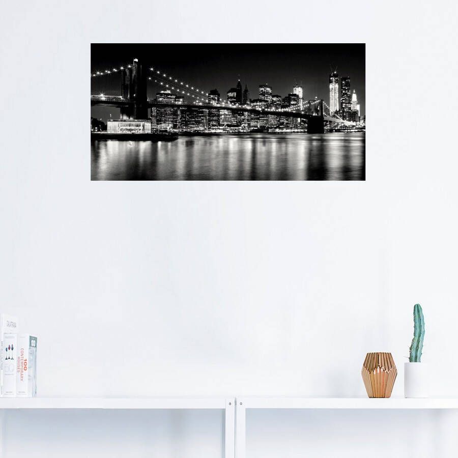 Artland Artprint Nachtelijke skyline Manhattan I als artprint van aluminium artprint voor buiten artprint op linnen poster muursticker