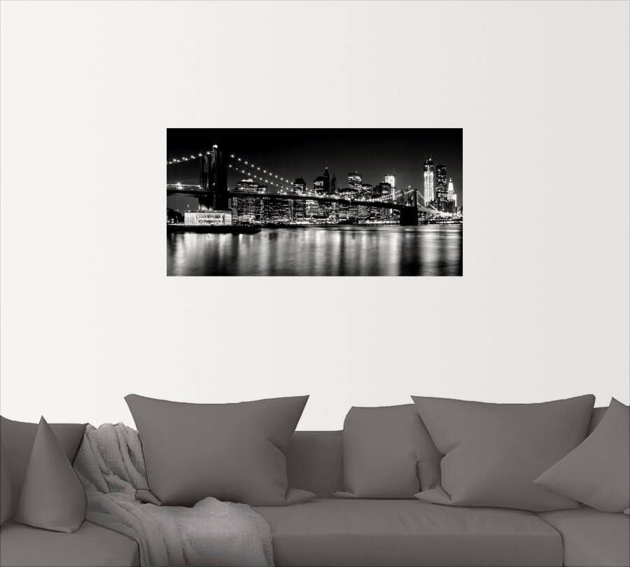 Artland Artprint Nachtelijke skyline Manhattan I als artprint van aluminium artprint voor buiten artprint op linnen poster muursticker