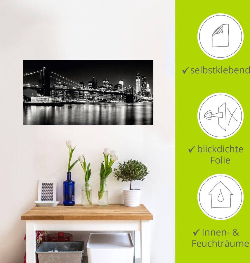 Artland Artprint Nachtelijke skyline Manhattan I als artprint van aluminium artprint voor buiten artprint op linnen poster muursticker