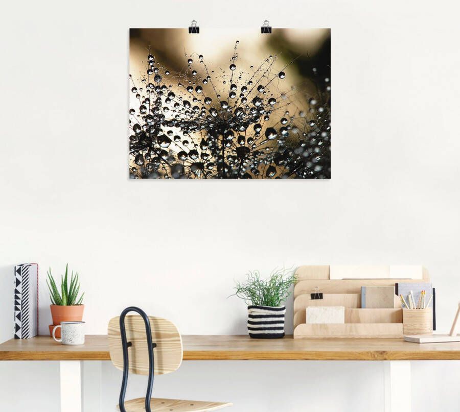 Artland Artprint Natte paardenbloem als artprint van aluminium artprint voor buiten artprint op linnen poster muursticker