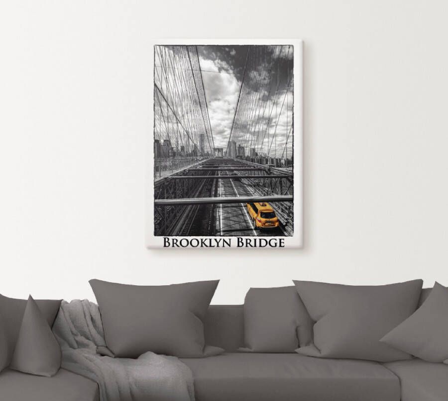 Artland Poster New York Brooklyn Bridge als artprint op linnen muursticker of poster in verschillende maten - Foto 3