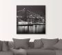 Artland Artprint New York Brooklyn Bridge 's nachts als artprint op linnen poster in verschillende formaten maten - Thumbnail 3