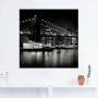 Artland Artprint New York Brooklyn Bridge 's nachts als artprint op linnen poster in verschillende formaten maten - Thumbnail 2