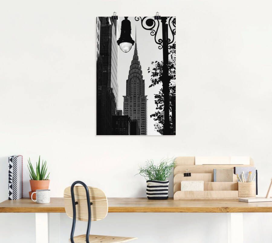 Artland Artprint New York Chrysler Building als artprint van aluminium artprint voor buiten poster in diverse formaten