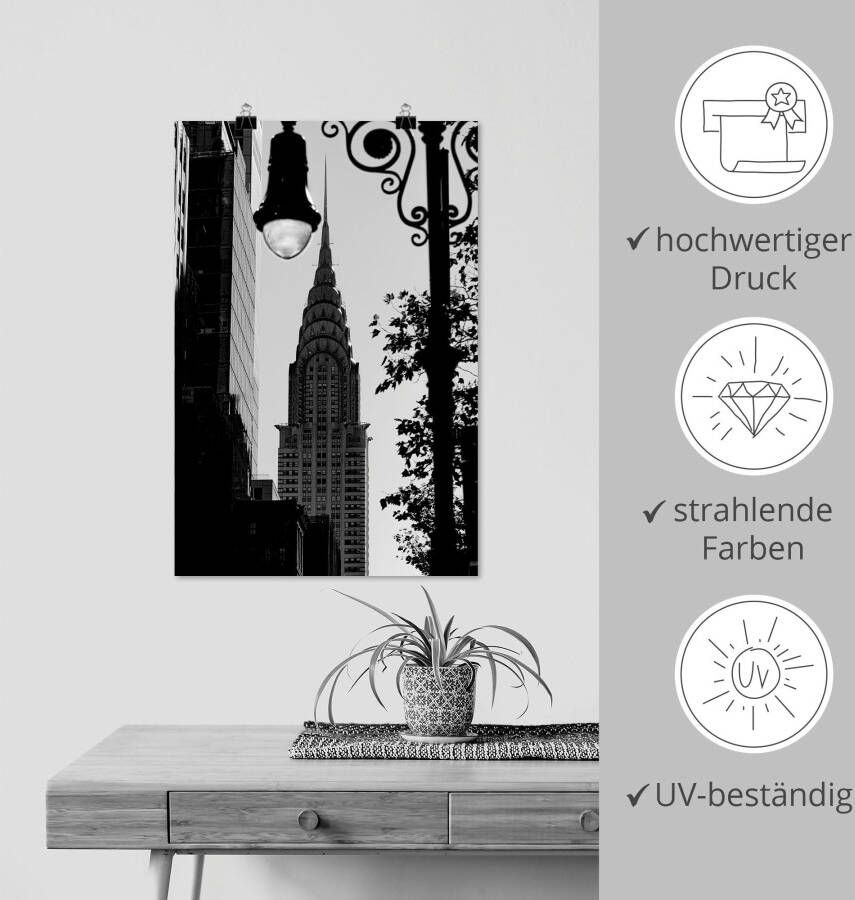 Artland Artprint New York Chrysler Building als artprint van aluminium artprint voor buiten poster in diverse formaten