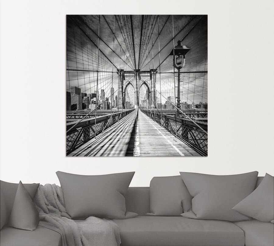 Artland Artprint New York City Brooklyn Bridge als artprint van aluminium artprint voor buiten artprint op linnen poster in verschillende maten. maten