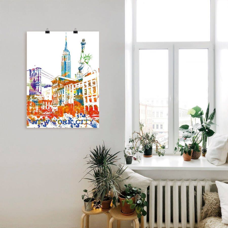 Artland Artprint New York City grafisch als artprint van aluminium artprint op linnen muursticker of poster in verschillende maten