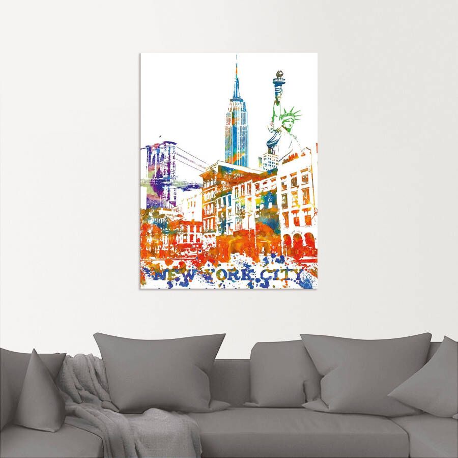 Artland Artprint New York City grafisch als artprint van aluminium artprint op linnen muursticker of poster in verschillende maten