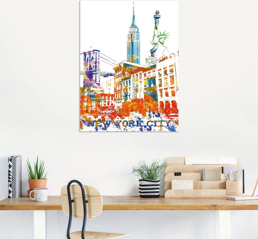 Artland Artprint New York City grafisch als artprint van aluminium artprint op linnen muursticker of poster in verschillende maten