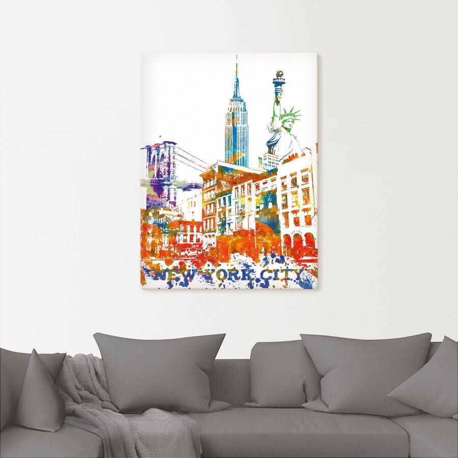 Artland Artprint New York City grafisch als artprint van aluminium artprint op linnen muursticker of poster in verschillende maten