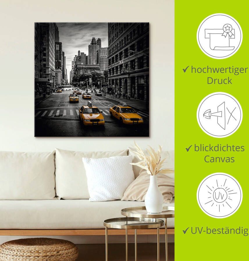 Artland Artprint New York City Verkeer 5th Avenue als artprint van aluminium artprint voor buiten artprint op linnen poster muursticker