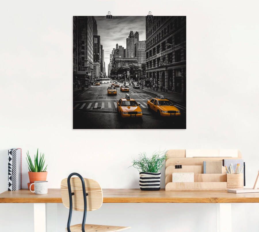 Artland Artprint New York City Verkeer 5th Avenue als artprint van aluminium artprint voor buiten artprint op linnen poster muursticker