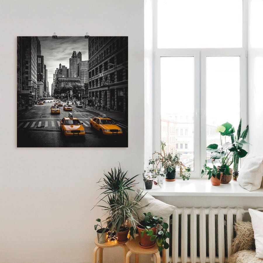 Artland Artprint New York City Verkeer 5th Avenue als artprint van aluminium artprint voor buiten artprint op linnen poster muursticker