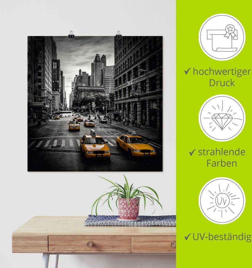 Artland Artprint New York City Verkeer 5th Avenue als artprint van aluminium artprint voor buiten artprint op linnen poster muursticker