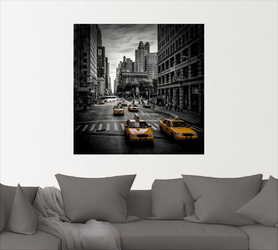 Artland Artprint New York City Verkeer 5th Avenue als artprint van aluminium artprint voor buiten artprint op linnen poster muursticker