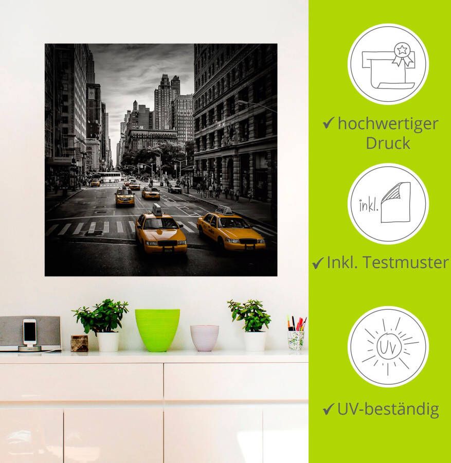 Artland Artprint New York City Verkeer 5th Avenue als artprint van aluminium artprint voor buiten artprint op linnen poster muursticker