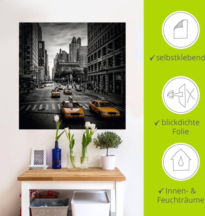 Artland Artprint New York City Verkeer 5th Avenue als artprint van aluminium artprint voor buiten artprint op linnen poster muursticker