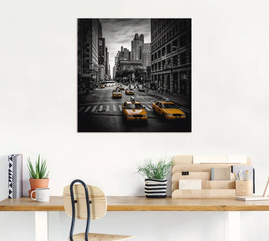 Artland Artprint New York City Verkeer 5th Avenue als artprint van aluminium artprint voor buiten artprint op linnen poster muursticker