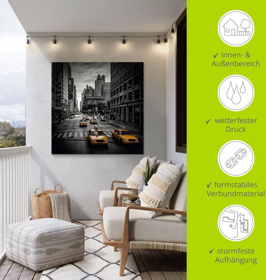 Artland Artprint New York City Verkeer 5th Avenue als artprint van aluminium artprint voor buiten artprint op linnen poster muursticker