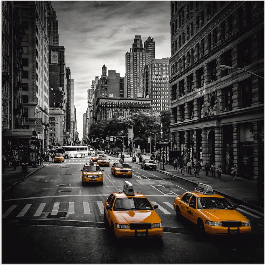 Artland Artprint New York City Verkeer 5th Avenue als artprint van aluminium artprint voor buiten artprint op linnen poster muursticker