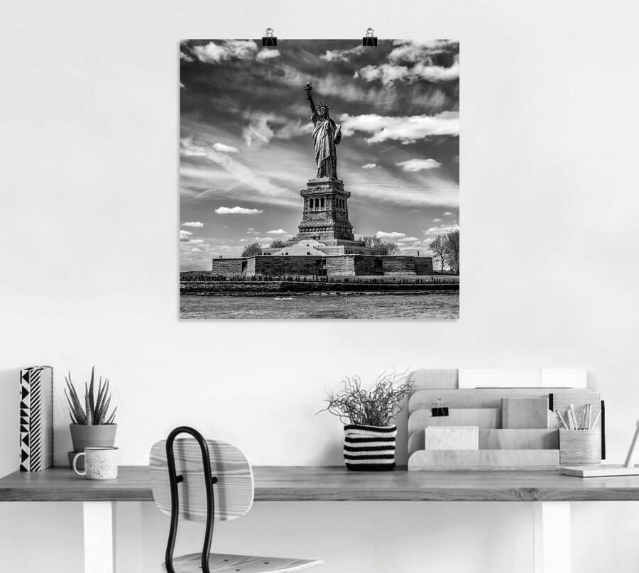 Artland Artprint New York City Vrijheidsbeeld als artprint van aluminium artprint voor buiten artprint op linnen poster in verschillende maten. maten