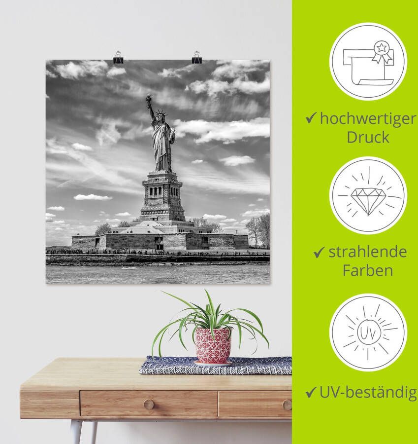 Artland Artprint New York City Vrijheidsbeeld als artprint van aluminium artprint voor buiten artprint op linnen poster in verschillende maten. maten