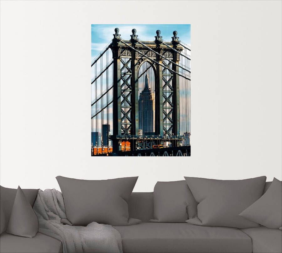 Artland Artprint New York Manhattan Bridge als artprint op linnen muursticker in verschillende maten