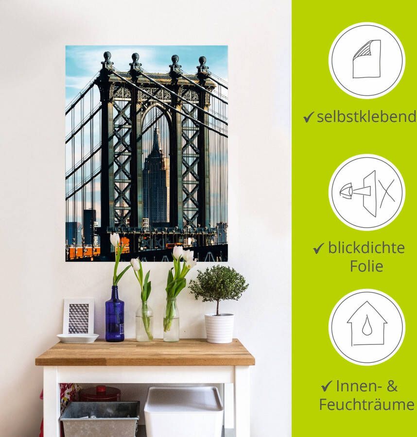 Artland Artprint New York Manhattan Bridge als artprint op linnen muursticker in verschillende maten