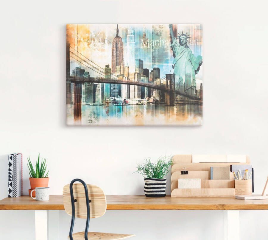 Artland Artprint New York skyline collage IV als artprint op linnen poster in verschillende formaten maten