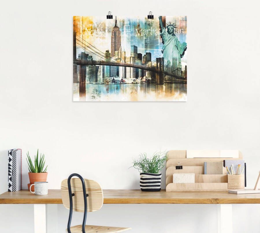 Artland Artprint New York skyline collage IV als artprint op linnen poster in verschillende formaten maten