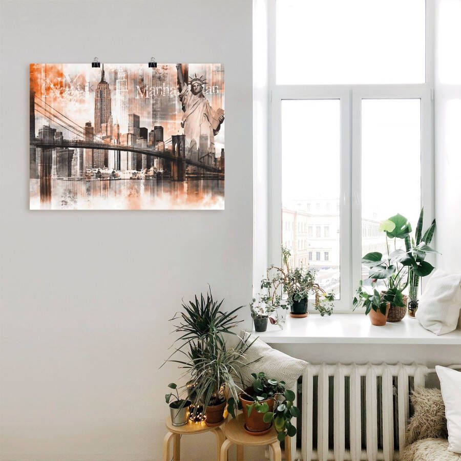 Artland Artprint New York skyline collage V als artprint op linnen poster in verschillende formaten maten