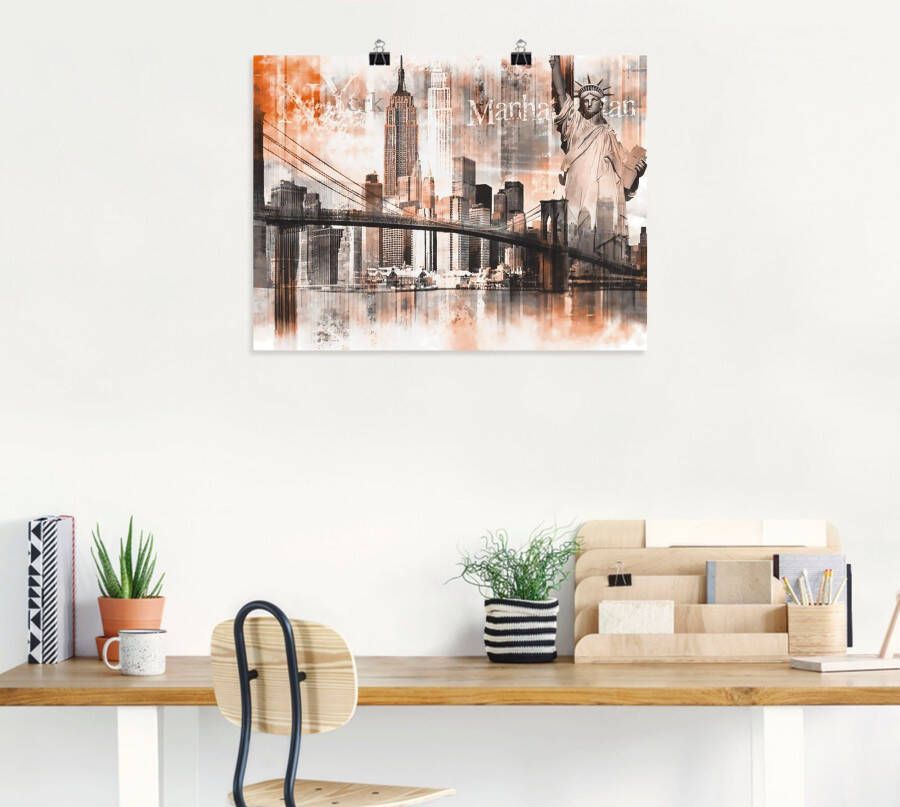 Artland Artprint New York skyline collage V als artprint op linnen poster in verschillende formaten maten