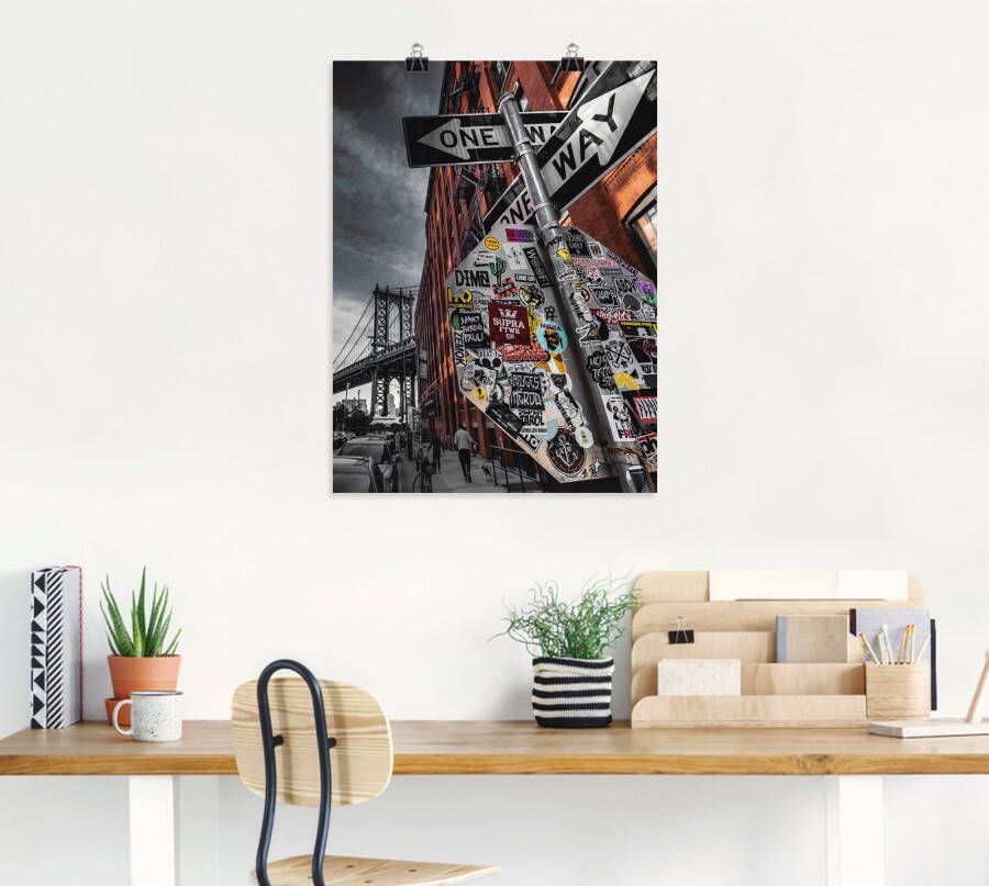 Artland Artprint New York Street fotografie als artprint van aluminium artprint voor buiten artprint op linnen poster in verschillende maten. maten