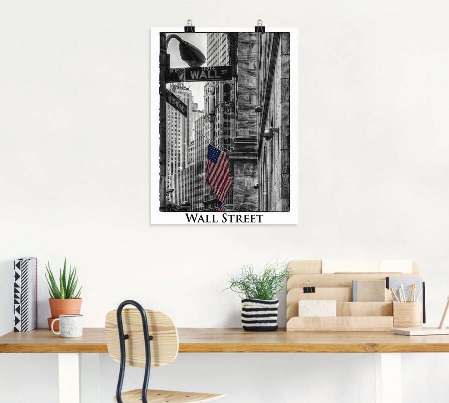 Artland Artprint New York wal Street als artprint op linnen poster in verschillende formaten maten