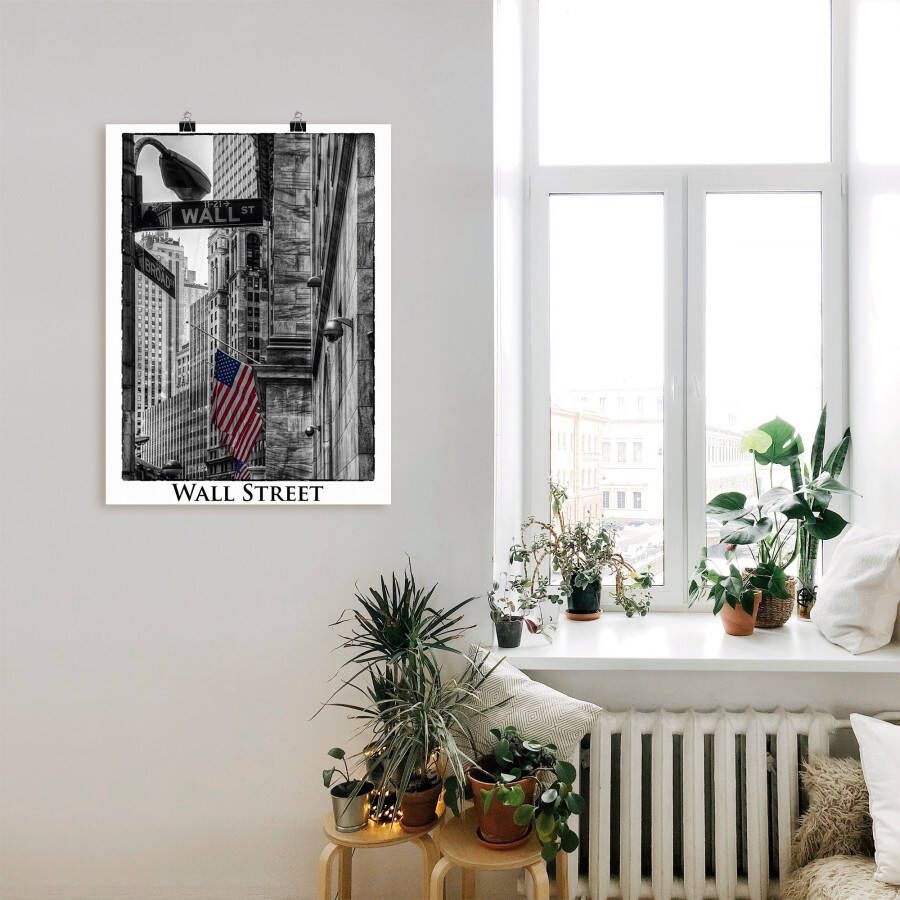 Artland Artprint New York wal Street als artprint op linnen poster in verschillende formaten maten