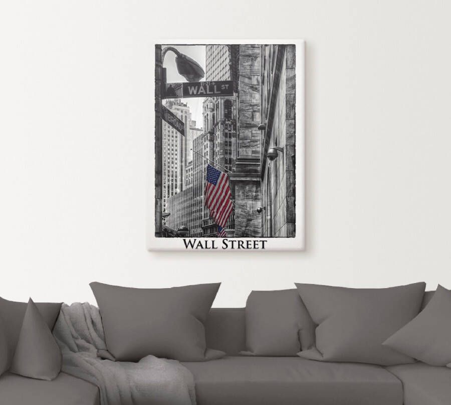 Artland Artprint New York wal Street als artprint op linnen poster in verschillende formaten maten