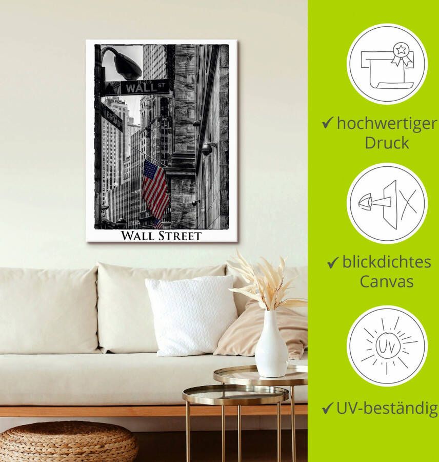 Artland Artprint New York wal Street als artprint op linnen poster in verschillende formaten maten