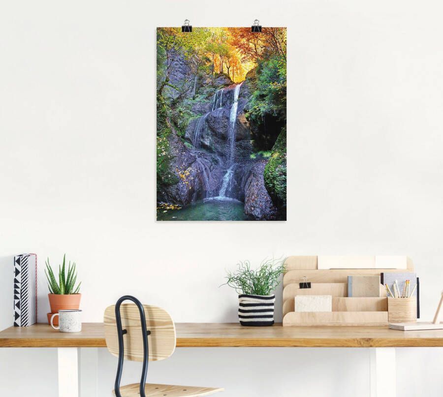 Artland Artprint Niedersonthofener waterval in Allgäu als artprint op linnen poster in verschillende formaten maten