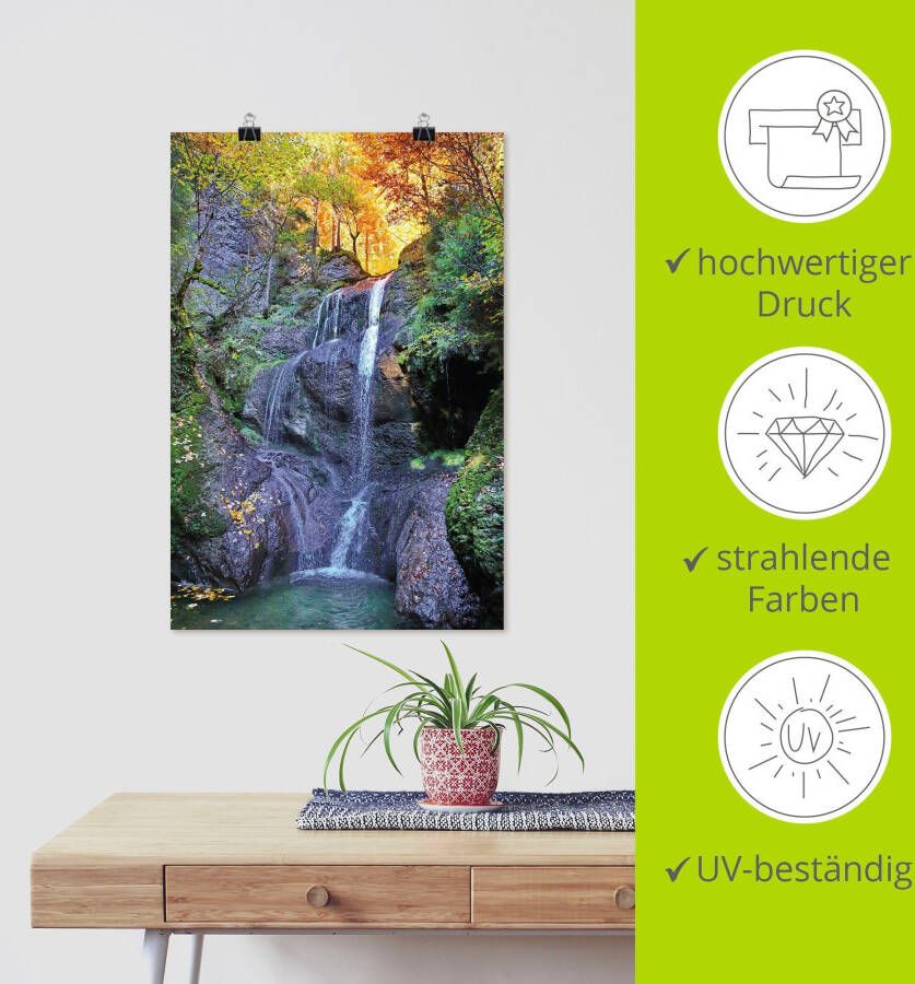 Artland Artprint Niedersonthofener waterval in Allgäu als artprint op linnen poster in verschillende formaten maten